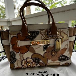 Coach Swagger 27 with Patchwork Tea Rose and Snake Skin Handbag/Crossbody